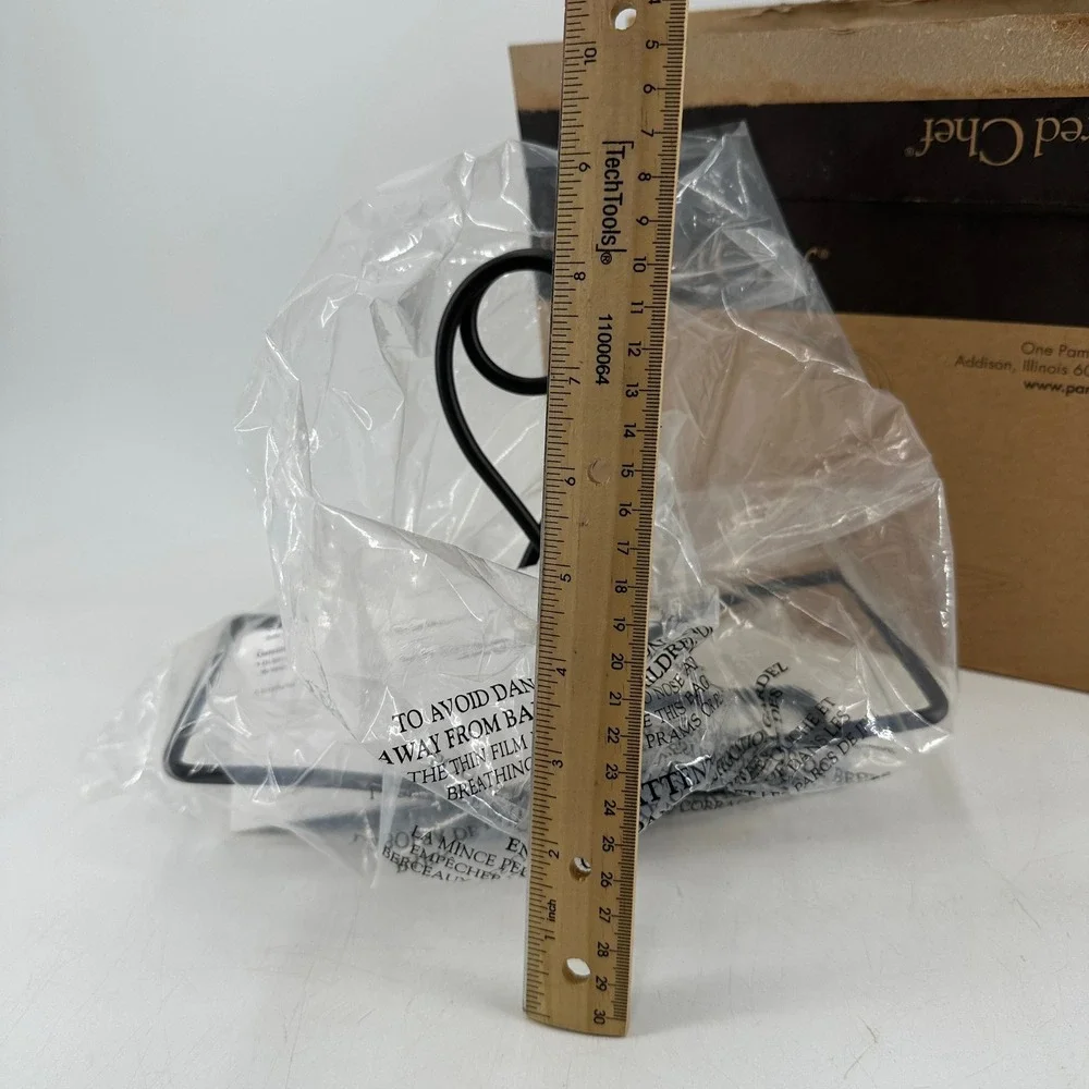 Pampered Chef Small Bowl Caddy 3083 Black Wrought Iron Serving Stand Rack